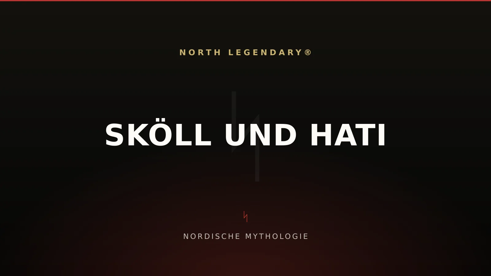 Die Wölfe Sköll und Hati jagen am nordischen Nachthimmel der Sonne Sól und dem Mond Máni hinterher