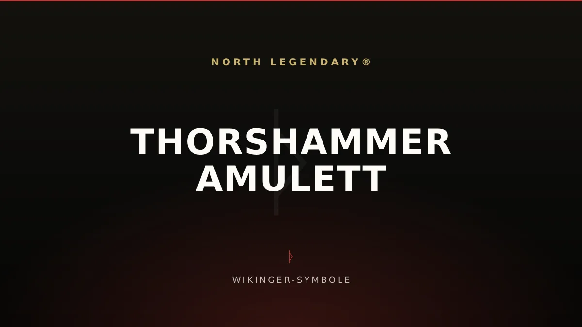 Silbernes Thorshammer-Amulett (Mjölnir) mit Knotenmuster an einer Halskette vor dunklem Hintergrund